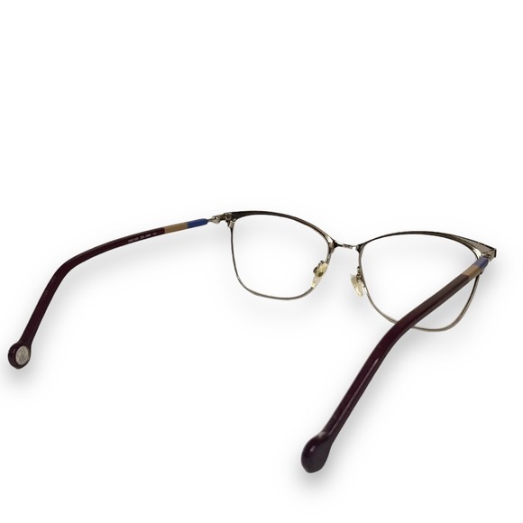 Carolina Hererra Eyeglasses FRAMES ONLY VHE192K Shiny Palladium w/ Violet Parts - Picture 4 of 8